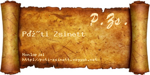 Póti Zsinett névjegykártya